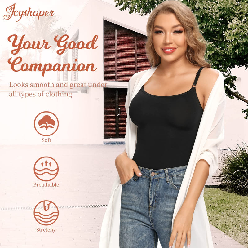 [Australia] - Joyshaper Women Control Vest Tummy Control Camisole Compression Tank Top Sleeveless Basic Undershirt Slimming Body Shaper Shapewear Black M 