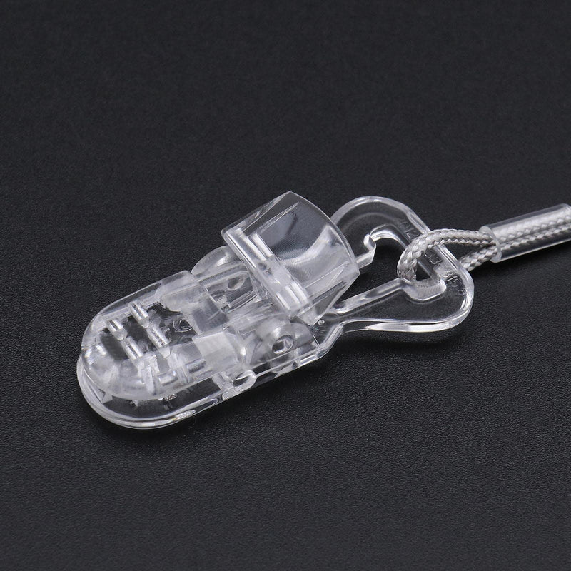 [Australia] - Hearing Aid Clip Anti-Lost Lanyard Safety Retainer for Adults and Kids with 3 Assorted Sizes Silicone Loops & 1PCS Plastic Storage Box Grey 