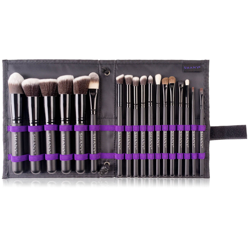 [Australia] - SHANY Artisan’s Easel – Elite Cosmetics Brush Collection, Complete Kabuki Makeup Brush Set with Standing Convertible Brush Holder, 18 pcs BLACK 