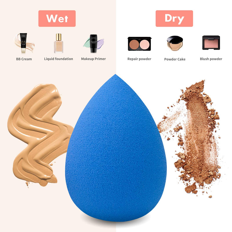 [Australia] - Foonbe Makeup Sponge, Latex Free and Vegan Makeup Blender Beauty Sponge, for Powder, Cream or Liquid Application (1 Pc, Blue) 