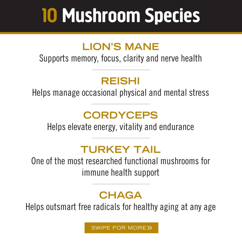 [Australia] - Om Mushroom Superfood Master Blend Mushroom Powder Suppplement, 3.17 Ounce, 34 Servings, 10 Mushroom Complex, Lions Mane, Chaga, Cordyceps, Reishi Extract Adaptogens for Vibrant Health, Immune Support Master Blend Powder 3.17 Ounce (Pack of 1) 
