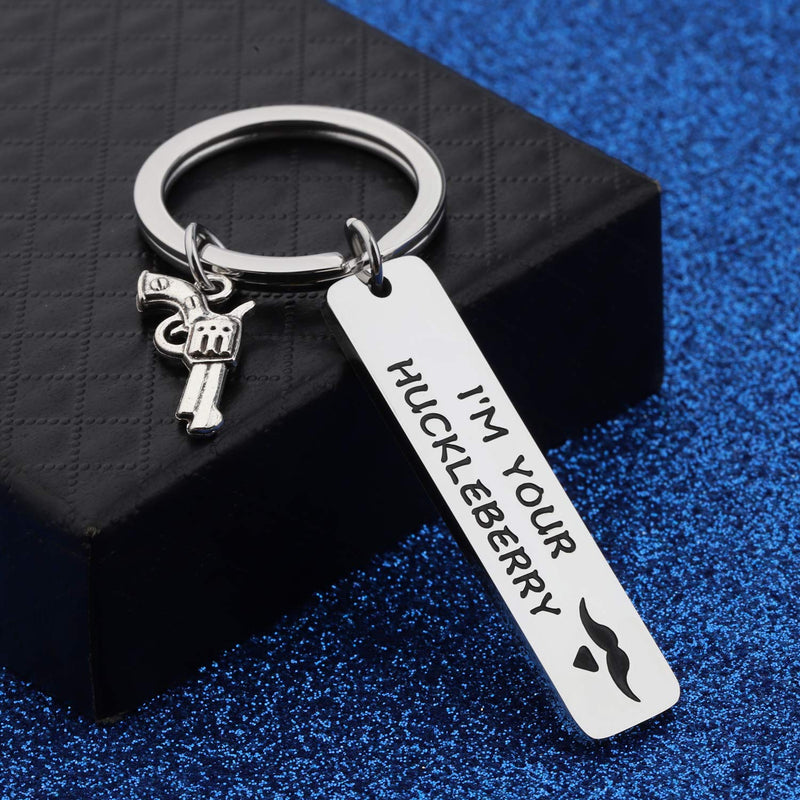 [Australia] - WUSUANED Tombstone Movie Quote Keychain I'm Your Huckleberry Western Movie Jewelry Gift for Movie Fan i'm your huckleberry keychain 