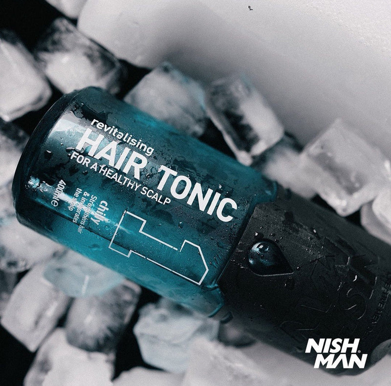 [Australia] - Nish Man Grooming Chilly Hair Tonic - Nishman Tonic Revitalizing Refreshing for a Healthy Scalp - Accelerates Blood Circulation - Prevents Dandruff - Slow Down Male Hair Loss – 400ml 