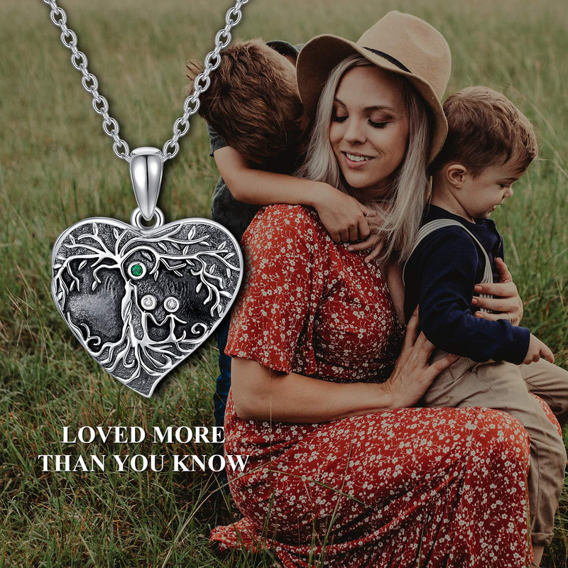 [Australia] - Heart Locket Necklace That Hold Pictures Sterling Silver Photo Locket Pendant Memorial Gift for Women Girl Family Tree Heart Locket 