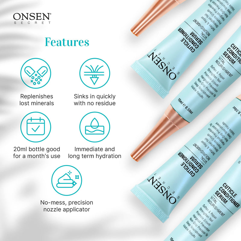 [Australia] - Onsen Secret Cuticle Cream Bundle, Double Sided Nail File 120/180 Grit, Cuticle Oil - Japanese Natural Healing Minerals Nail Care Serum. (15ml + Buffer + Nail File) 15ml + Buffer + Nail File 