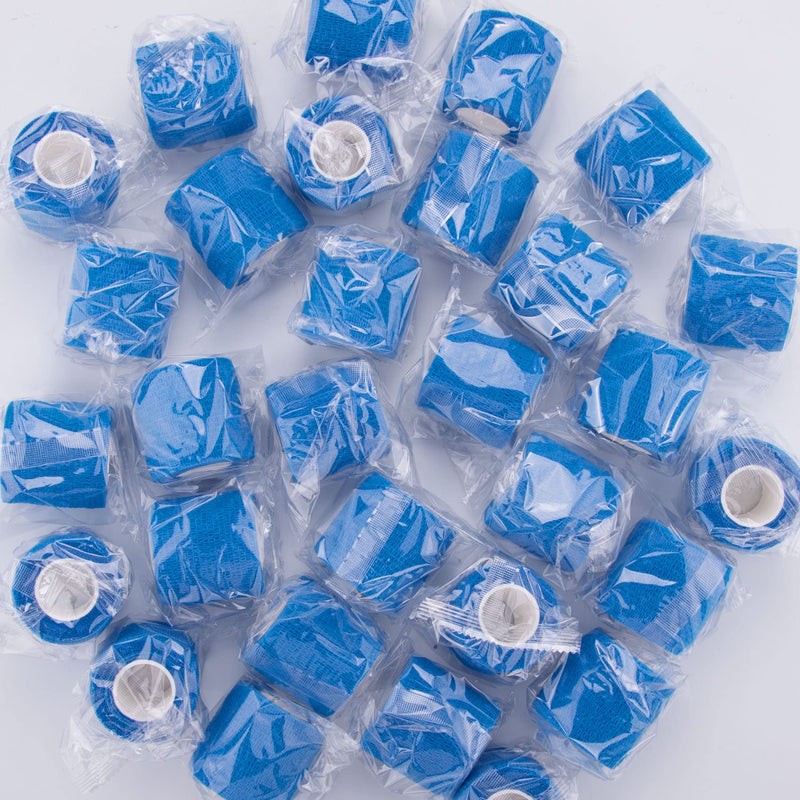 [Australia] - BQTQ 30 Rolls Self Adhesive Bandage Wrap Blue Adhesive Wrap 2 inch Self Adherent Wrap Stretch Bandages Self Stick Bandage Wrap Tape for Wrist Ankle Swelling Sprains (Blue) 