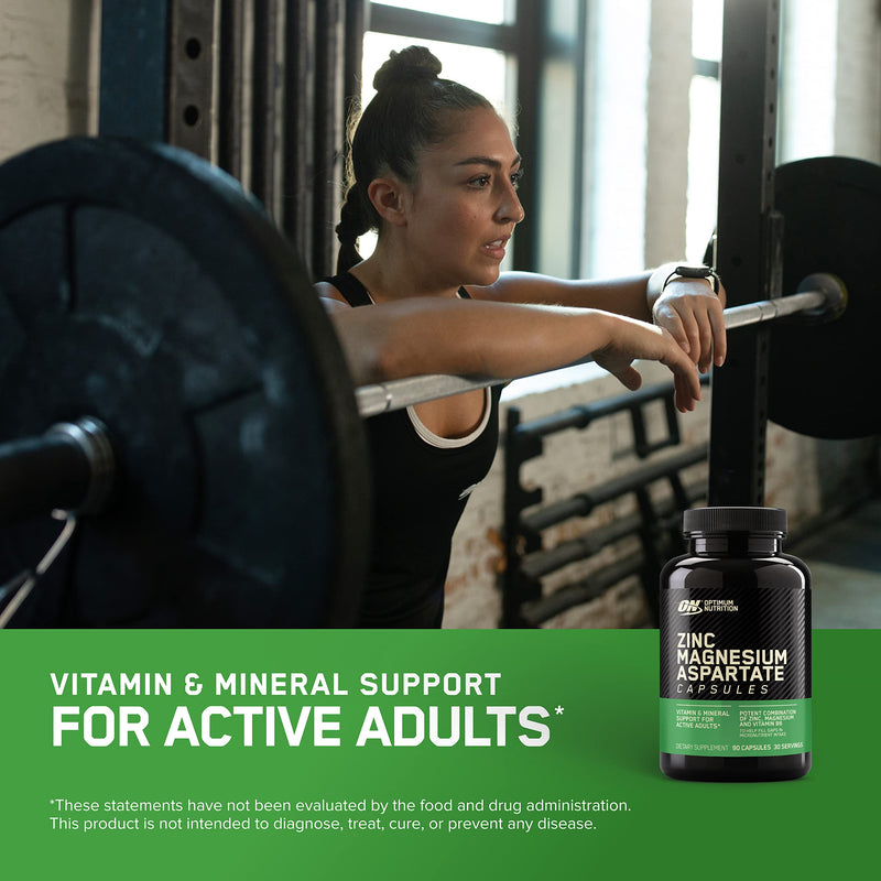 [Australia] - Optimum Nutrition Zinc Magnesium Aspartate, Zinc for Immune Support, Muscle Recovery and Endurance Supplement for Men and Women, Zinc and Magnesium Supplement, 90 Count (Packaging May Vary) 90 Count (Pack of 1) 