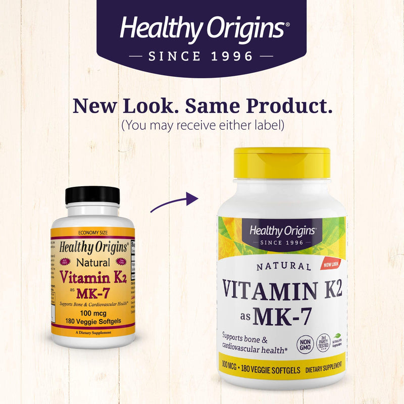 [Australia] - Healthy Origins Vitamin K2 As MK-7 Supplement, 100 mcg, 180 Count 180 Count (Pack of 1) 