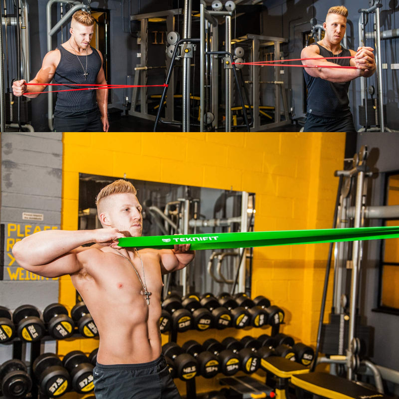[Australia] - Teknifit Resistance Band - Single Pull Up Power Band - Full Body Workout and Home Fitness Solution - Inc FREE Exercise Guide Download Red (Light) 