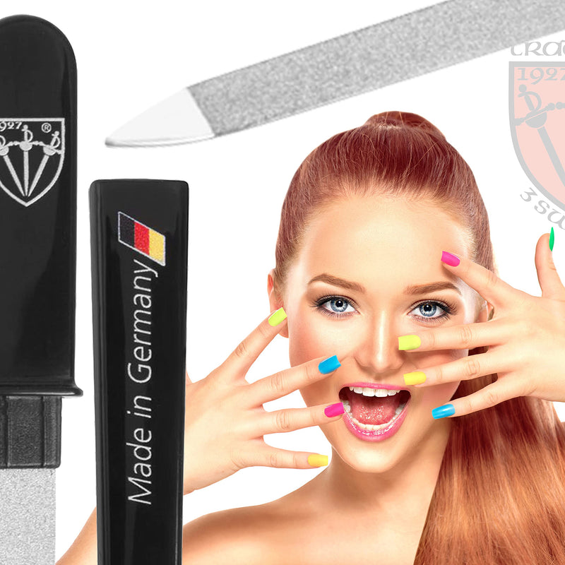 [Australia] - 3 Swords Germany - brand quality double sided (fine & coarse) SAPPHIRE POCKET NAIL FILE manicure pedicure grooming for professional finger & toe nail care by 3 Swords, Made in Solingen Germany (82501) 