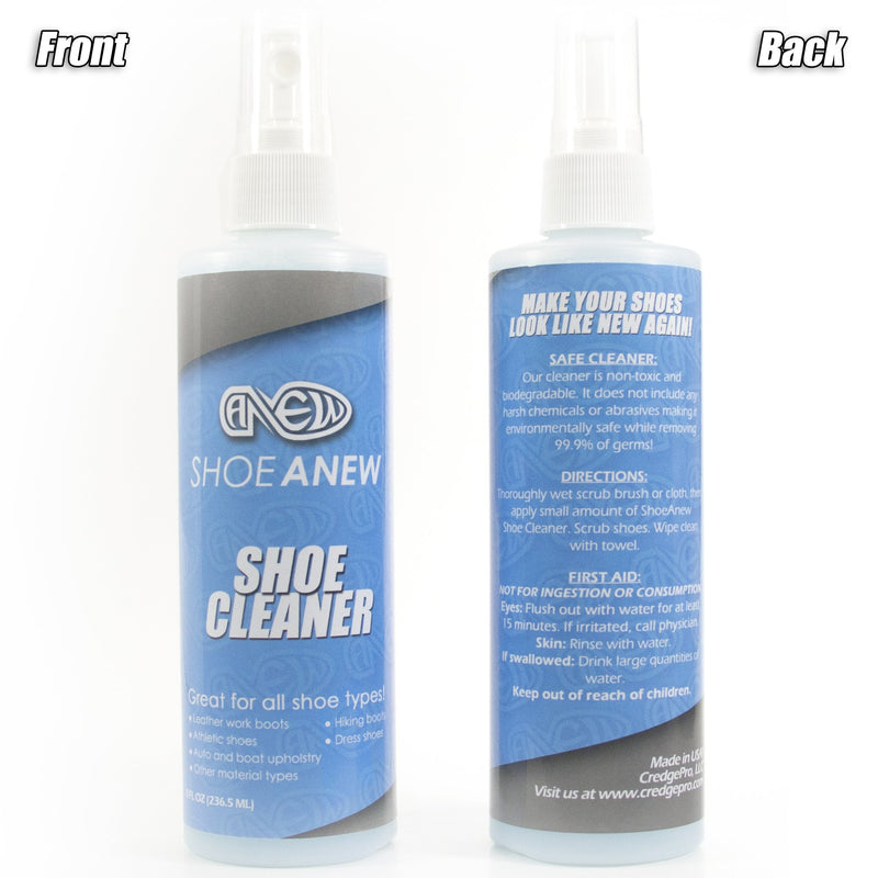 [Australia] - Shoe Cleaner Kit - ShoeAnew - all Natural, 8 Ounces, Brush and Cloth for Cleaning Sneakers, Tennis shoes, Canvas, Plastic, Mesh, Knit and More 