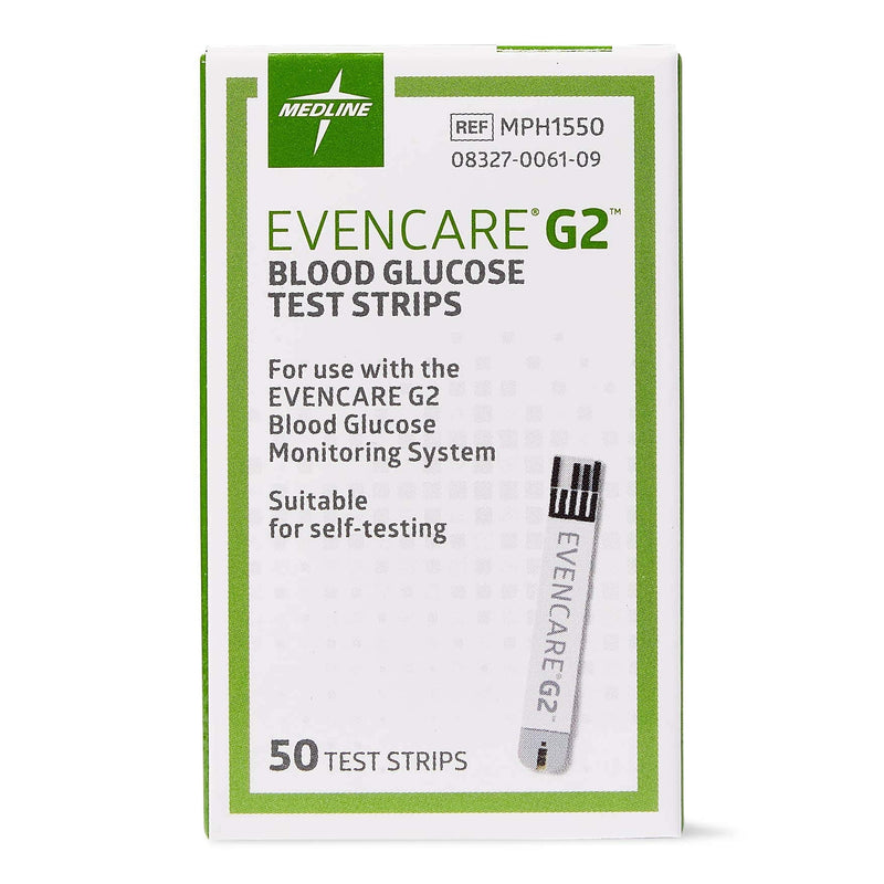 [Australia] - Evencare Medline G2 Blood Glucose Test Strips, For self-testing with G2 Monitoring System (50 Count) 