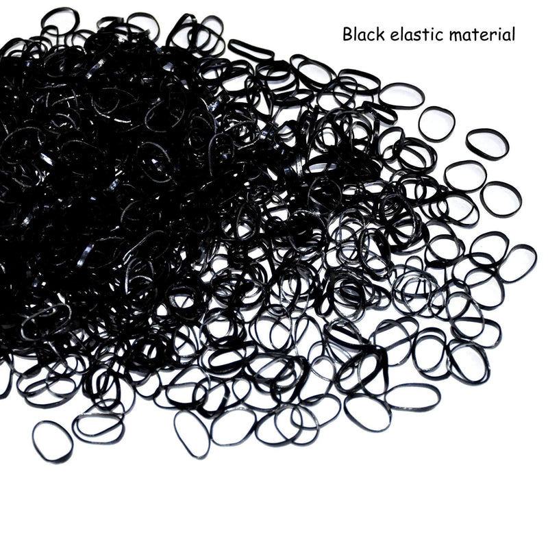 [Australia] - Mini Hair Rubber Bands, 1000pcs Black Elastic Hair Bands, Soft Hair Elastics Ties Bands for Kids Hair, Braids Hair, Wedding Hairstyle and More 