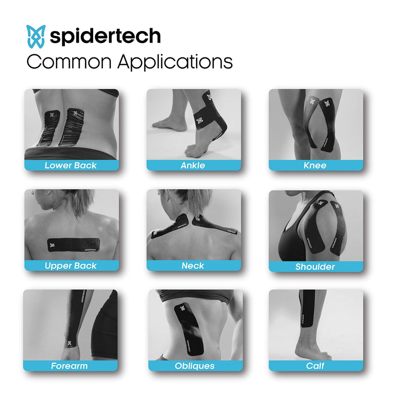 [Australia] - Pre-Cut Kinesiology Tape Strips (21 Pack) Reduce Inflammation, Athletic Tape Preferred by Athletes, High-Grade Water-Resistant Material, Help Re-Train Shoulder and Enhance Performance Black 