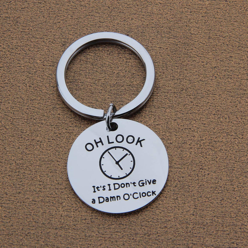[Australia] - QIIER Retirement Gifts Coworker Retirement Keychain Office Worker Gift Retire Coworker Leaving Jewelry Oh Look It's I Don't Give a Damn O'Clock Keychain Silver 