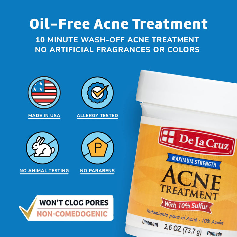 [Australia] - De La Cruz 10% Sulfur Ointment and Vitamin E Cream Bundle - For Face and Body - Made in USA 