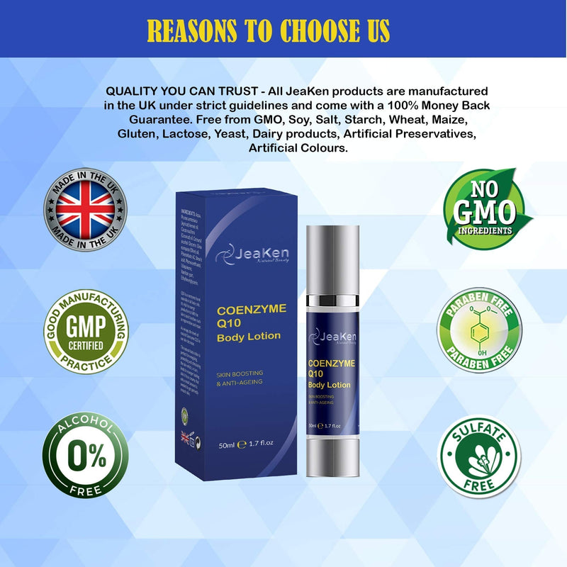 [Australia] - COENZYME Q10 NATURAL BODY LOTION - Anti-Ageing Firming Body Lotion to Keep Wrinkles and Fine Lines at Bay - Vegan Body Lotion Women and Mens Body Lotion for Very Dry Skin- 50ml Hydrating Lotion Bottle 