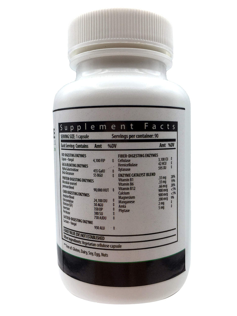 [Australia] - Vegan Digestive Enzymes Elite with Lipase to Support Break Down of Fats - Gas & Bloating Support - Vegetarian, Vegan & Gluten Free | 90 caps | GoodApple Nutritionals 