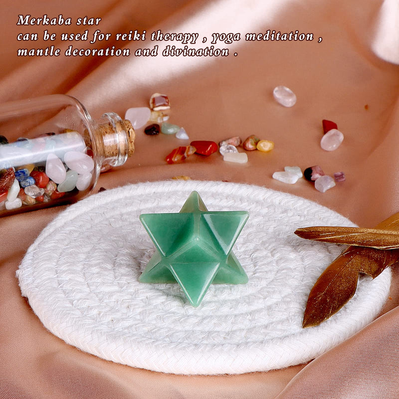 [Australia] - Hxswkk Green Aventurine Crystal Merkaba Stars Hand Carved Gemstones Therapy for Reiki Spiritual Energy Gifts 1inches 