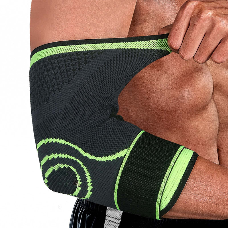 [Australia] - TOOWOOT Elbow Brace Compression Sleeve for Tendonitis, Tennis Elbow Brace for Men, Golfer Elbow Treatment, Elastic Elbow Guard Sleeve With Strap ( Free Size) 