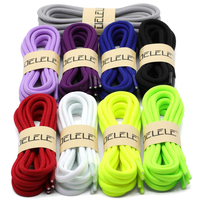 [Australia] - DELELE 2 Pair Thick Round Climbing Shoelaces Hiking Shoe Laces Boot Laces 21.65"Inch (55CM) De109-01 White 