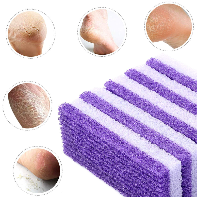 [Australia] - 6 Packs Foot Pumice Stone 2 in 1 Double Sided Foot Scrubbers Pedicure Callus Remover Purple Pumice Sponge Heel Buffer for Feet Dead Skin 