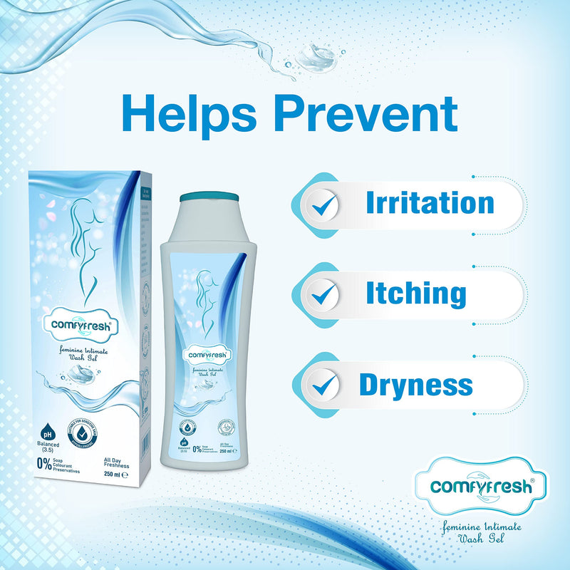 [Australia] - ComfyFresh Feminine Intimate Gel Wash pH Balanced Soap-Free Probiotic Hypoallergenic Formula with Paraben-Free Natural Ingredients Tea Tree Sea Buckthorn and Aloe Vera 