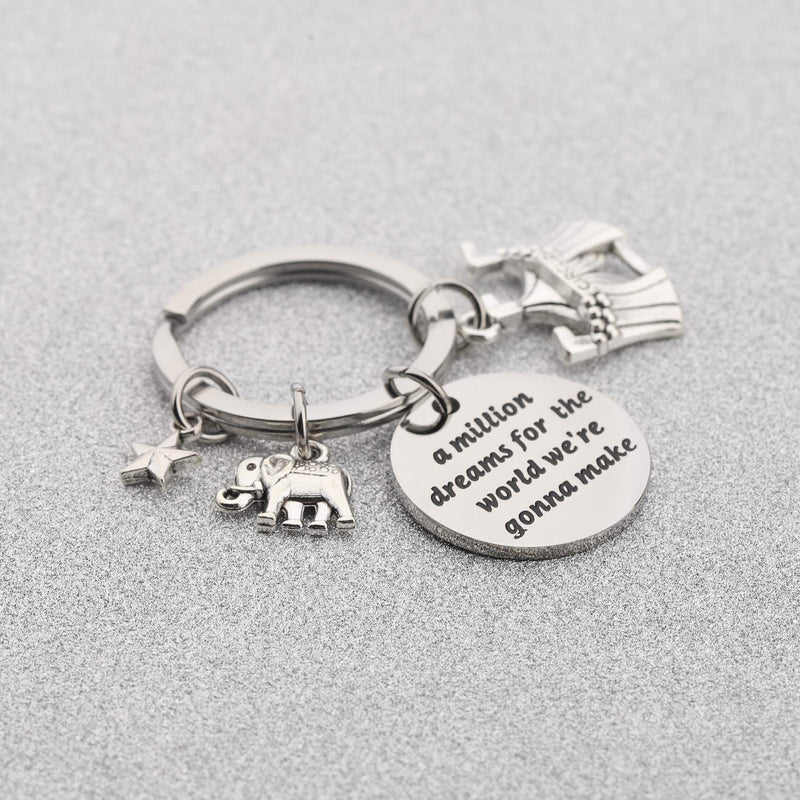 [Australia] - BAUNA The Greatest Showman Jewelry Inspirational Gifts A Million Dreams for The World We're Gonna Make Keychain Dream Jewellery The Greatest Showman Inspired Keychain 