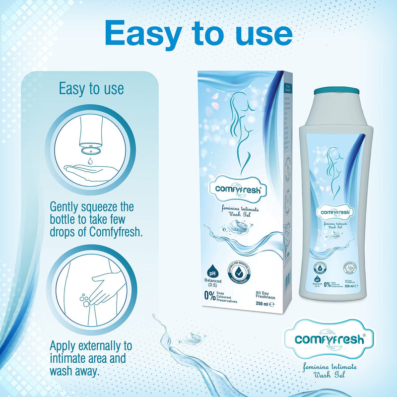 [Australia] - ComfyFresh Feminine Intimate Gel Wash pH Balanced Soap-Free Probiotic Hypoallergenic Formula with Paraben-Free Natural Ingredients Tea Tree Sea Buckthorn and Aloe Vera 