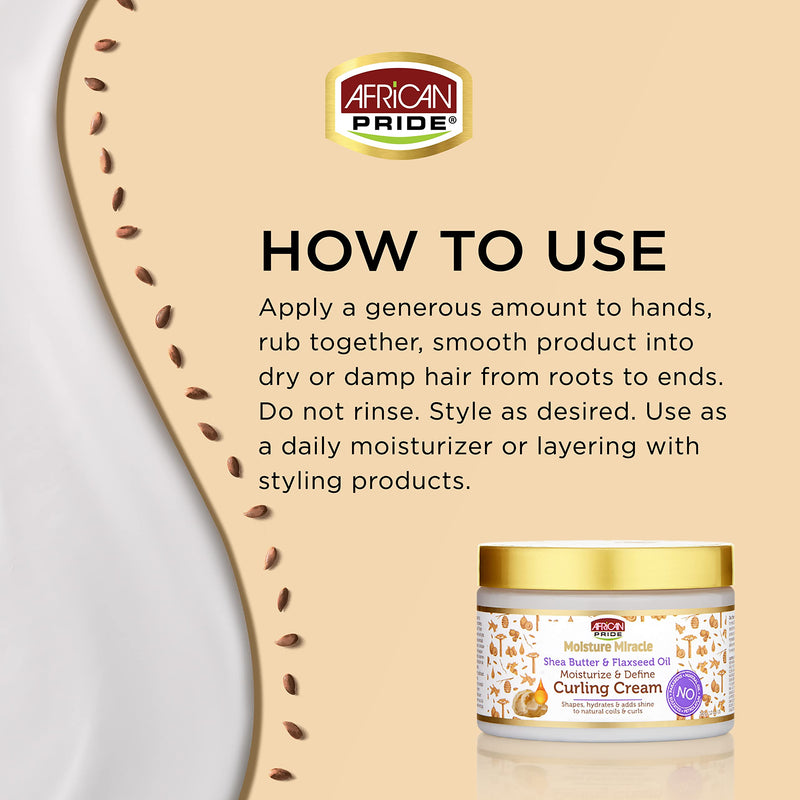 [Australia] - African Pride Moisture Miracle Shea Butter & Flaxseed Oil Moisturize & Define Curling Cream 12 oz 