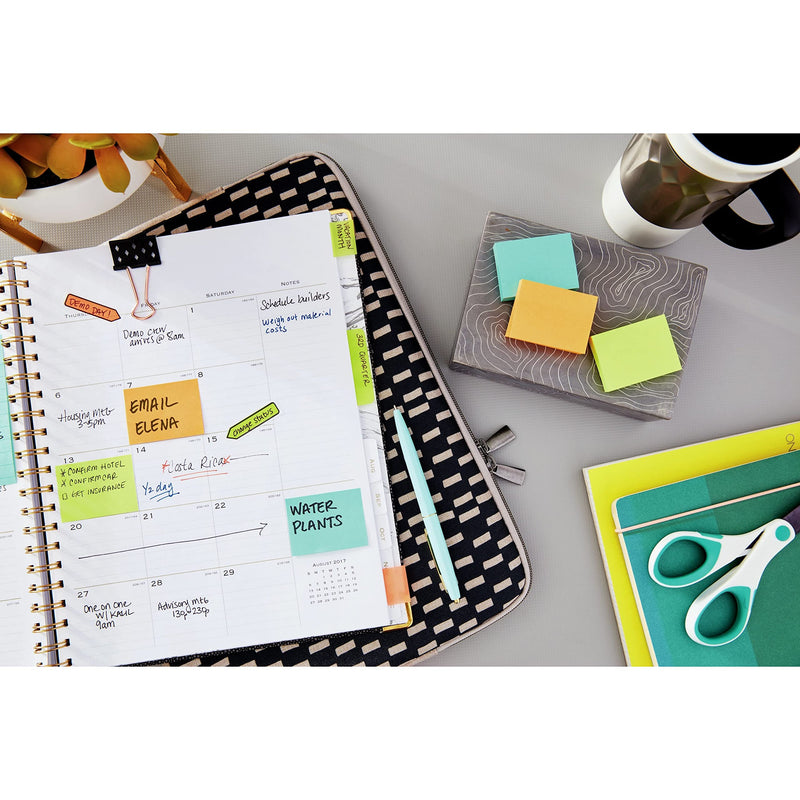 [Australia] - Post-it Mini Notes, 1.5x2 in, 4 Pads, America's #1 Favorite Sticky Notes, Cape Town Collection, Bright Colors (Magenta, Pink, Blue, Green), Clean Removal, Recyclable (653-8AF) 