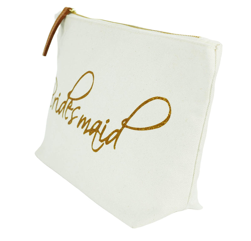 [Australia] - PumPumpZ Wedding Canvas Cosmetic Bag"Bridesmaid" - Bridal Shower Bachelorette Gifts. (Clutch Bridesmaid) Clutch Bridesmaid 