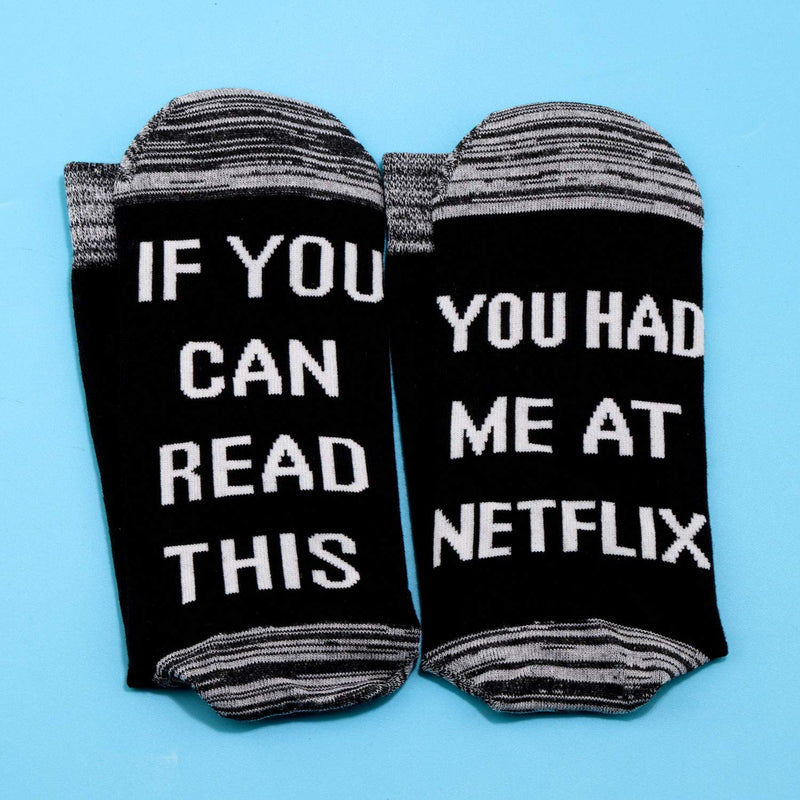 [Australia] - PYOUL Netflix Gift Netflix Chill Gift for Netflix Couples If You Can Read This You Had Me At Netflix Socks 