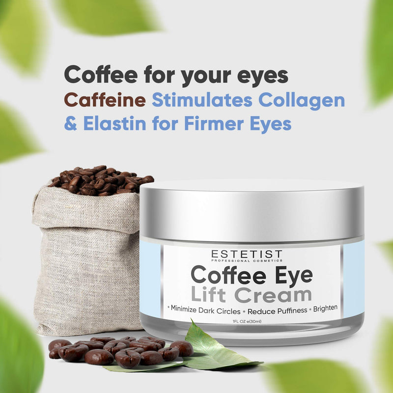 [Australia] - Caffeine Infused Coffee Eye Lift Cream - Reduces Puffiness, Brightens Dark Circles, & Firms Under Eye Bags - Anti Aging, Wrinkle Fighting Skin Treatment eyes 