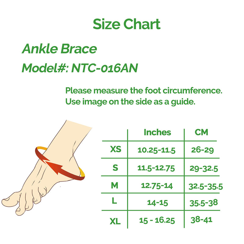 [Australia] - NeoTech Care Ankle Support Brace, Bamboo Fiber, Gray (Size XS, 1 Unit) X-Small (Pack of 1) 
