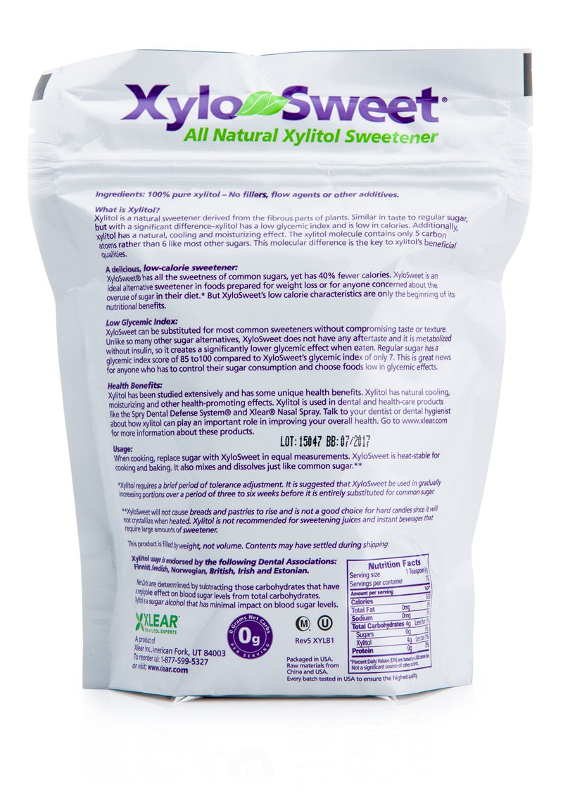 [Australia] - Xlear XyloSweet Non-GMO Xylitol Sweetener -  Natural Sweetener Sugar Substitute, Granules (1 lb Bag) 