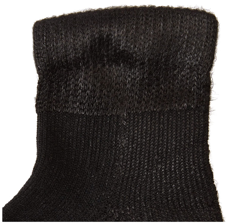 [Australia] - Thorlos Women's HPMW Diabetic Thick Padded Low Cut Sock, Black, Medium 