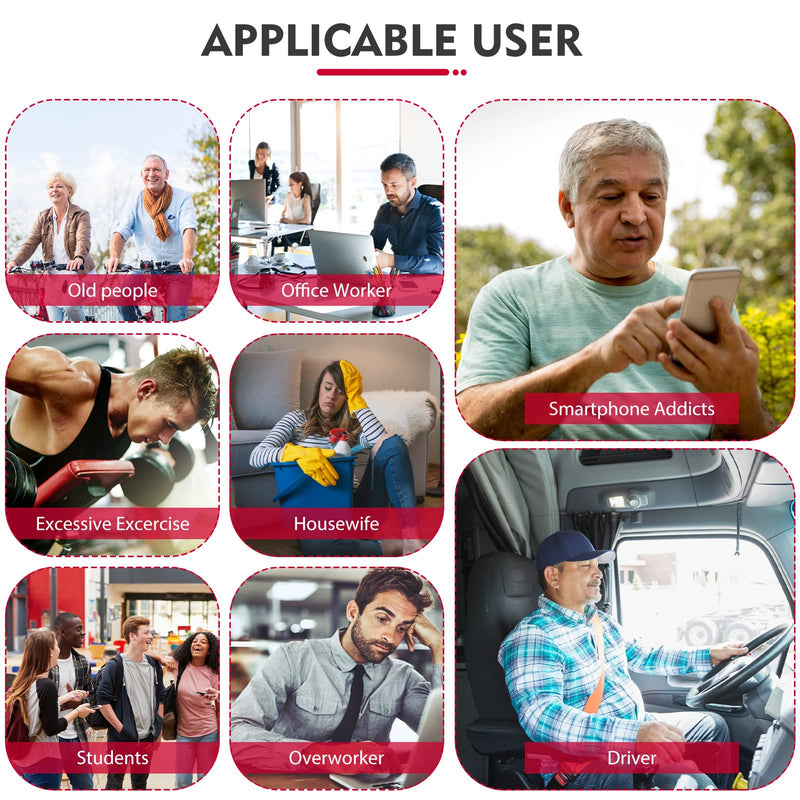 [Australia] - Belifu Dual Channel TENS EMS Unit 24 Modes Muscle Stimulator for Pain Relief Therapy, Electronic Pulse Massager Muscle Massager with 10 Pads, Dust-Proof Drawstring Storage Bag，Fastening Cable Ties Red 