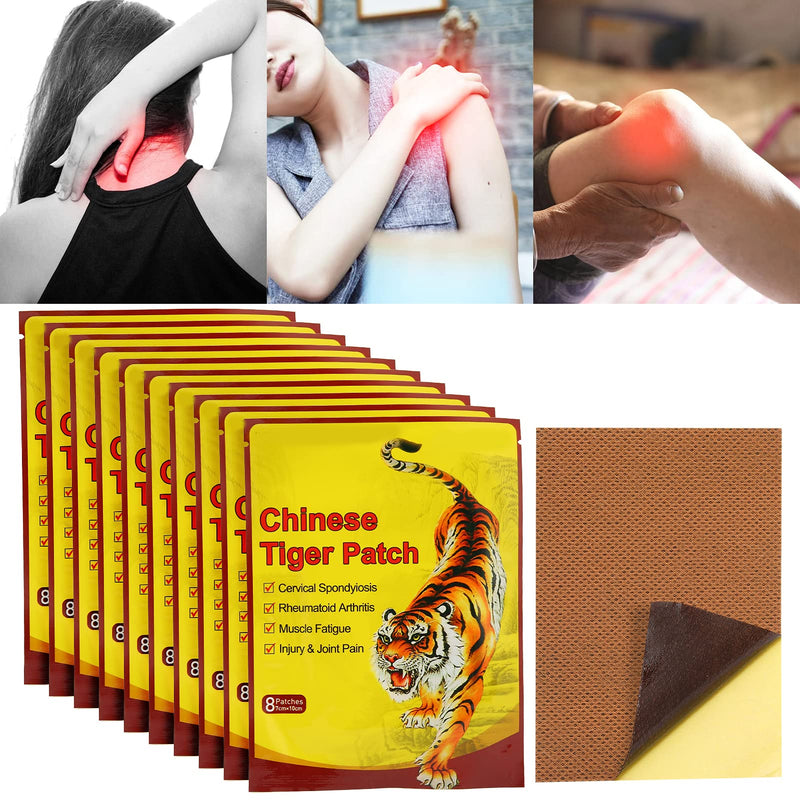 [Australia] - 10 Pack 80 Pcs Pain Relief Patch Chinese Medicinal Paprika Plasters for Joints Porous Chilli Patch Hot Capsicum Pain Relieving Patches for Neck (80 Pcs) 