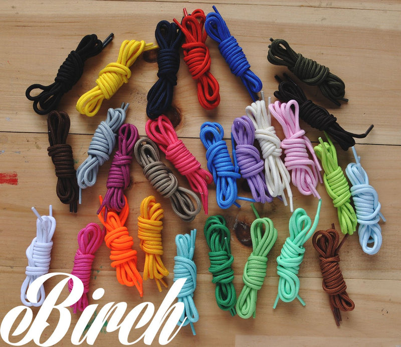[Australia] - BIRCH's Round Shoelaces 27 Colors 3/16" Thick Shoe Laces 4 Different Lengths … 29.5"(75cm) S Azure 