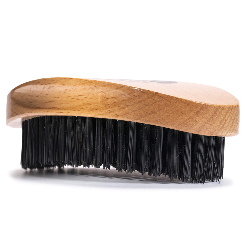 [Australia] - Vegan Friendly Beard Brush For Men - 100% Cruelty Free Non Animal Hair - Top Quality Synthetic Bristle With Natural Beech Wood Handle - Shape And Style Your Beard + Use With Beard Oil, Balm Or Wax 
