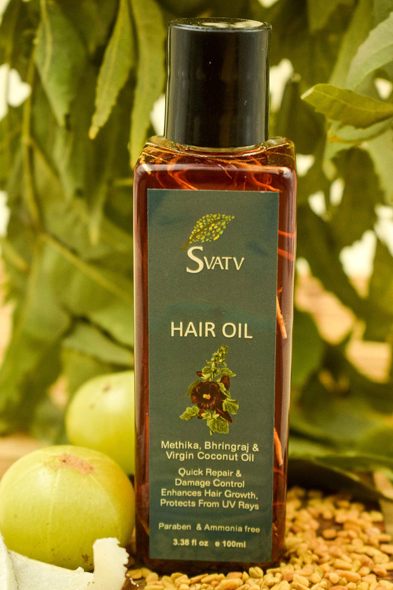 [Australia] - SVATV Hair Oil with Methika, Bhringraj & Virgin Coconut oil Ext. Natural Hair Growth, Dry Scalp, Thinning Hair - Best Hair Massage Oil For Men & Women hair growth 