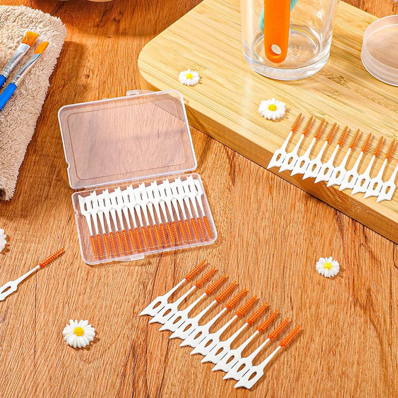 [Australia] - 120pcs Interdental Brushes Professional Cleaning Oral Care Tool Disposable Toothpicks with Storage Box 