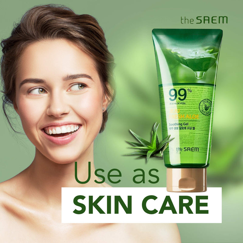 [Australia] - Organic Aloe Vera Gel with 100% Pure Aloe - Jeju Fresh Aloe Soothing Gel - 99% Aloe Vera, Hydrates & Heals Dry, Itchy & Damaged Skin & Hair, Acne, Sunburn, Rash Relief - 300 ml Tube 300 ml (Pack of 1) 