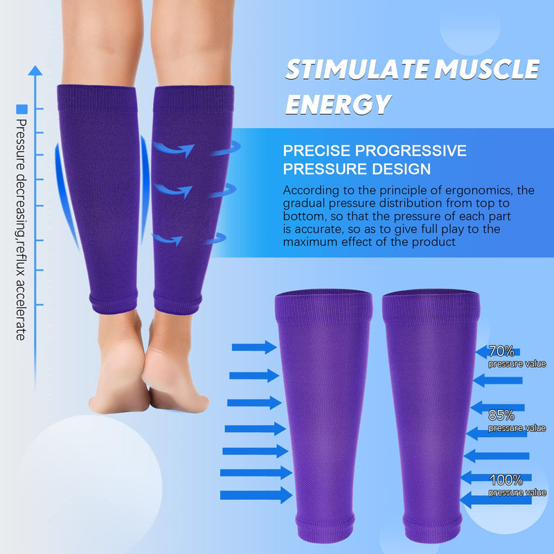 [Australia] - 6 Pairs Calf Compression Sleeve for Men Footless Leg Support Sleeve Calf Support Socks 20-30mmhg for Leg Support Women Athletes Pain Relief Running Shin Splint Nursing Travel(Medium) Medium 