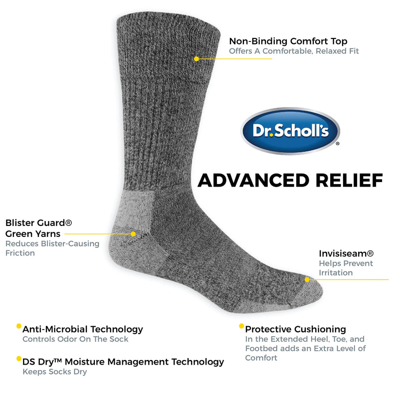 [Australia] - Dr. Scholl's Men's Diabetes & Circulator Socks, White, 7-12 