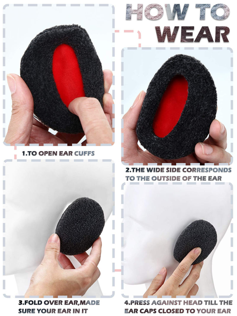 [Australia] - 4 Pairs Bandless Ear Muffs Fleece Ear Muffs Thick Winter Ear Covers Cold Weather Ear Warmer for Women As Pictures Shown 