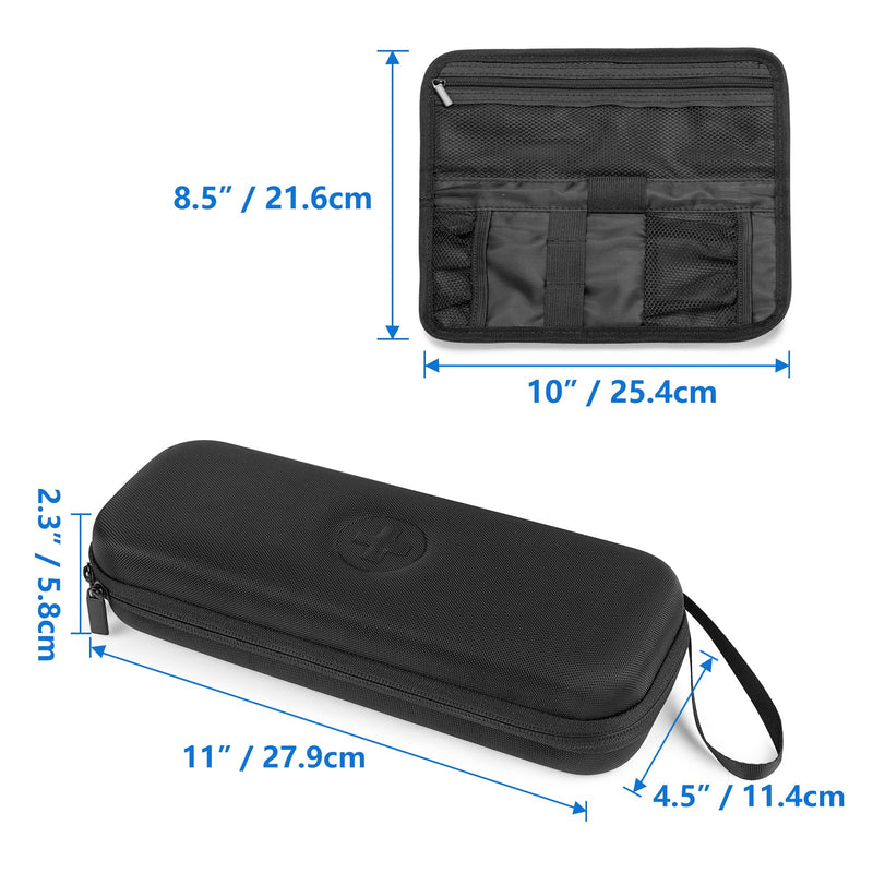 [Australia] - Damero Hard Stethoscope Case, Stethoscope Carrying Case with Extra Folding Pouch Compatible with 3M Littmann/ADC/Omron Stethoscope and Accessories, Black 