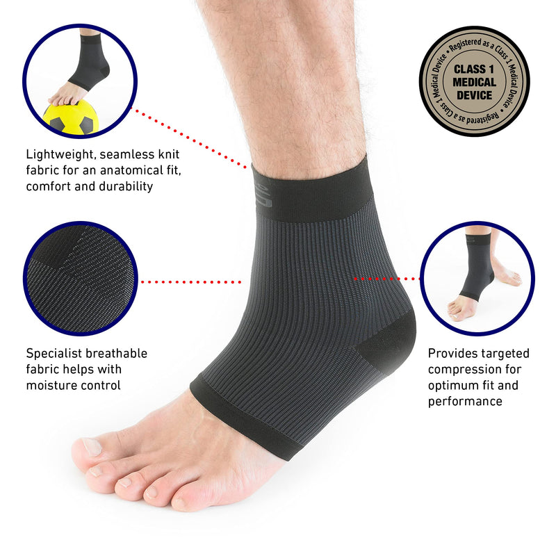 [Australia] - Neo G Ankle Support - For Arthritis, Joint Pain, Sprains, Strains, Ankle Injury, Recovery, Rehab, Sports, Basketball - Multi Zone Compression Sleeve - Airflow - Class 1 Medical Device - Large - Black Large: 23 - 28 cm 