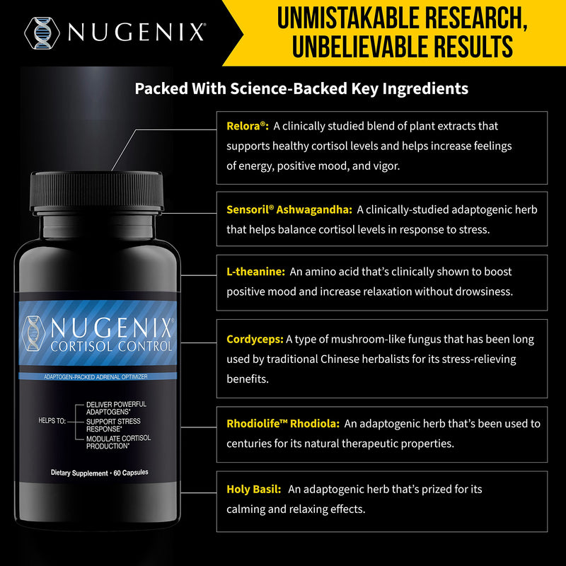 [Australia] - Nugenix Cortisol Control - Cortisol Manager and Adrenal Support Supplement for Men, 60 Capsules 